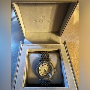 Michele Caber Mid Stainless Steel Mother-of-Pearl Dial Diamonds Womens Watch